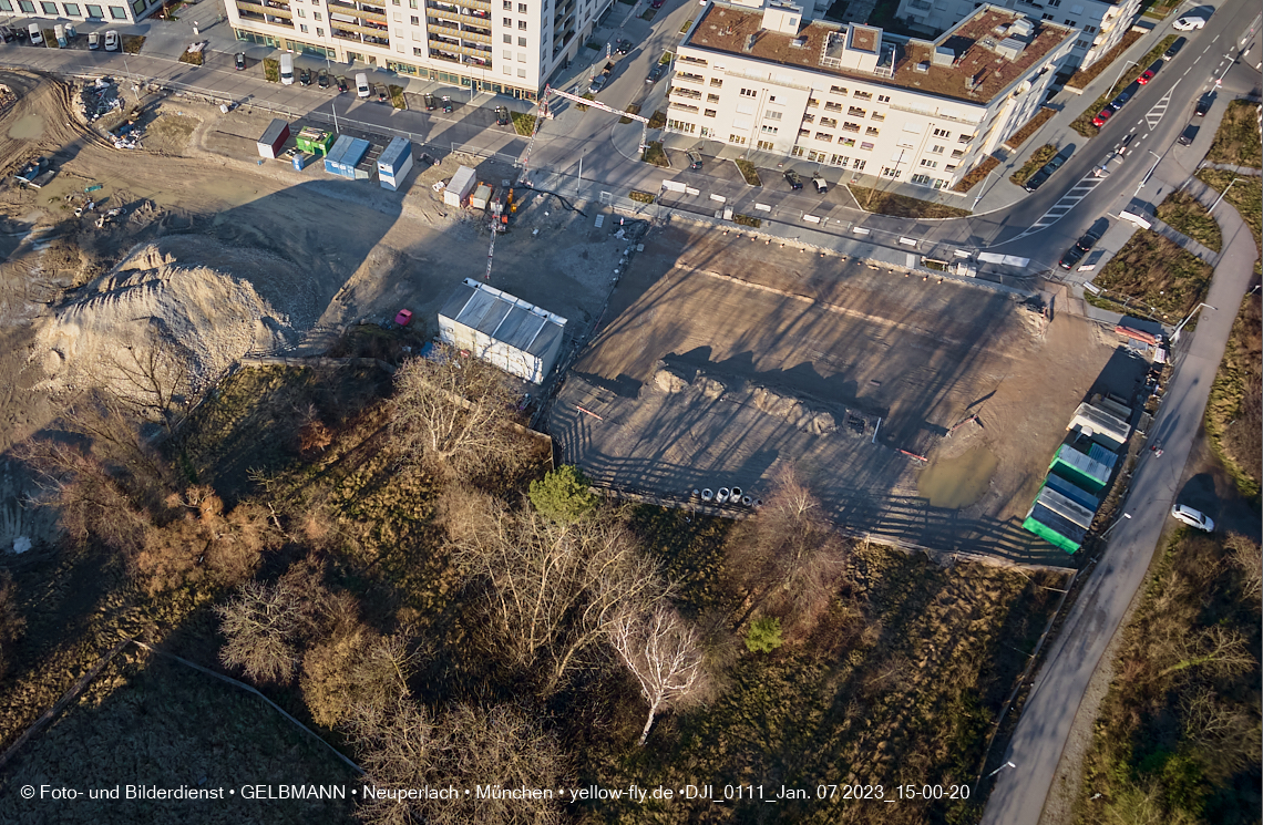 07.01.2023 - Baustelle zum Alexisquartier und Pandion Verde in Neuperlach
